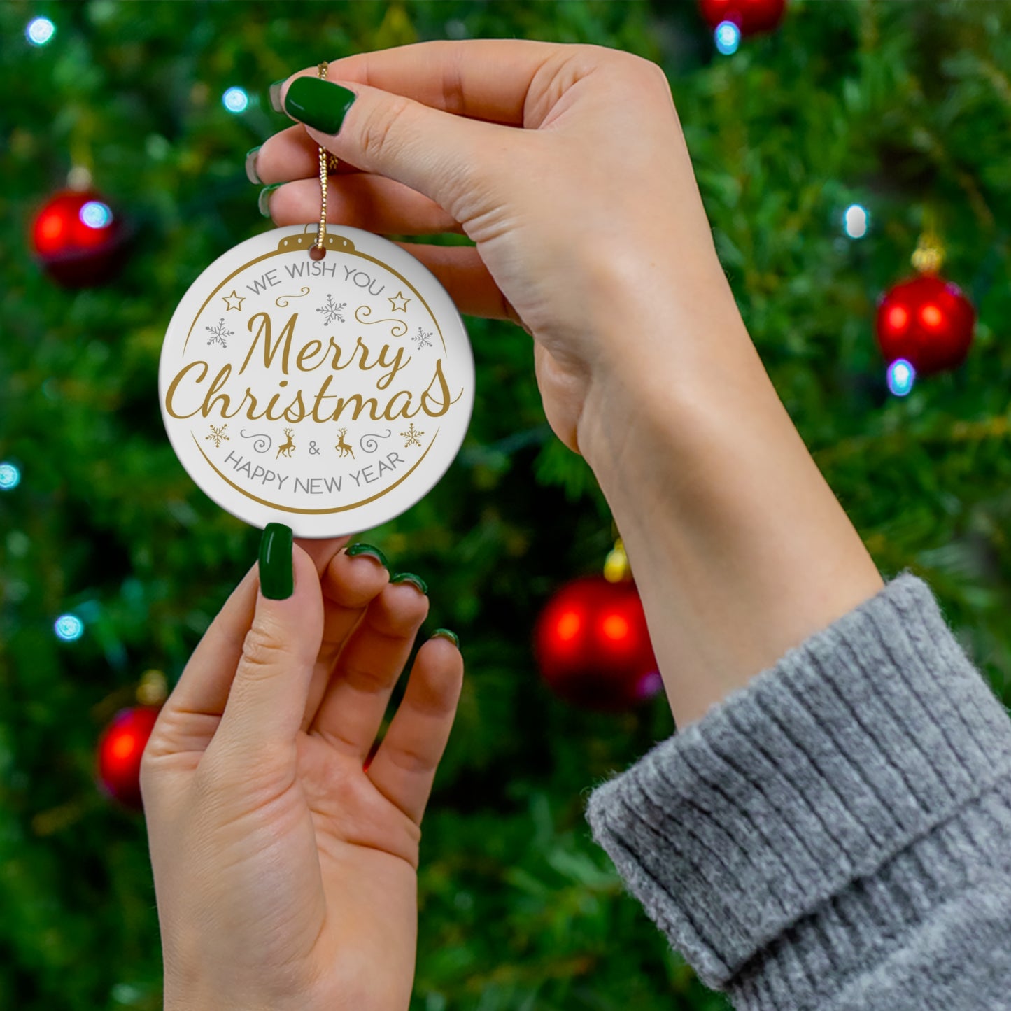 Merry Christmas and Happy New Year Ornament